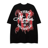 Men T Shirt Gothic Letter Graffiti Couple Short Sleeve T-shirt
