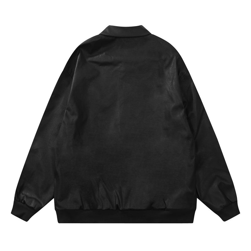 Men Jacket Coat Leather Jacket Men's Loose Casual Motorcycle Clothing Leather Jacket