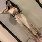 Women Dresses V-neck Dress Bow Lace-up Umbrella Skirt