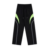 Men Sweatpants Stitching Contrast Color Charge Straight-Leg Pants Loose-Fitting Wide-Leg Trousers