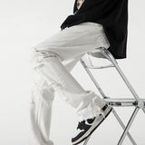 Men Jeans Black Jeans Men's Spring and Autumn Straight-Leg Pants Ripped Leisure Trousers