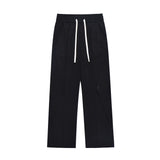 Men Sweatpants Casual Suit Pants Drape Straight-Leg Wide-Leg Pants Simple