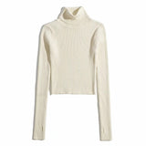 Women Sweater Knitwear Fall Base Knitwear High Neck Short Lightweight Sweater