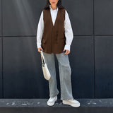 Women Trench Coat Casual Vest Coat