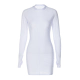 Women Dresses Autumn New Sexy Slim Fit round Neck Long Sleeves Dress