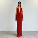 Women Dresses Sexy Backless V-neck Dress Sheath Dress