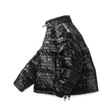 Unisex Winter Cotton Coat Dazzling Letter Stand-up Collar down Jacket