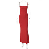 Women Dresses Spring Sexy Slim Fit Backless Sling Dress