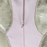 Women Evening Dress Backless Strap Bronzing Evening Dress Sexy Bandage One-Piece Dress