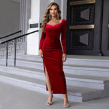 Women Dress Fall/Winter Slim Hip-Wrapped Dress