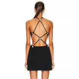 Women Dresses Bandage Dress Sexy Waist Hollow-out Black Dress Party Dress (Ont0408)