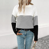 Women Knitted Sweater Autumn and Winter Striped Sweater