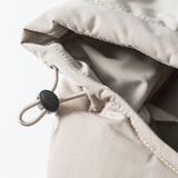 Unisex Winter Cotton Coat Color Contrast Patchwork Hooded Cotton-Padded Coat Retro Loose and Warm Arc Cotton-Padded Coat