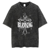 2024Summer Streetwear Print T-shirt Gothic Y2k T-shirts