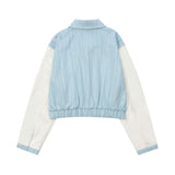 Women Jacket Striped Color Contrast Short Jacket