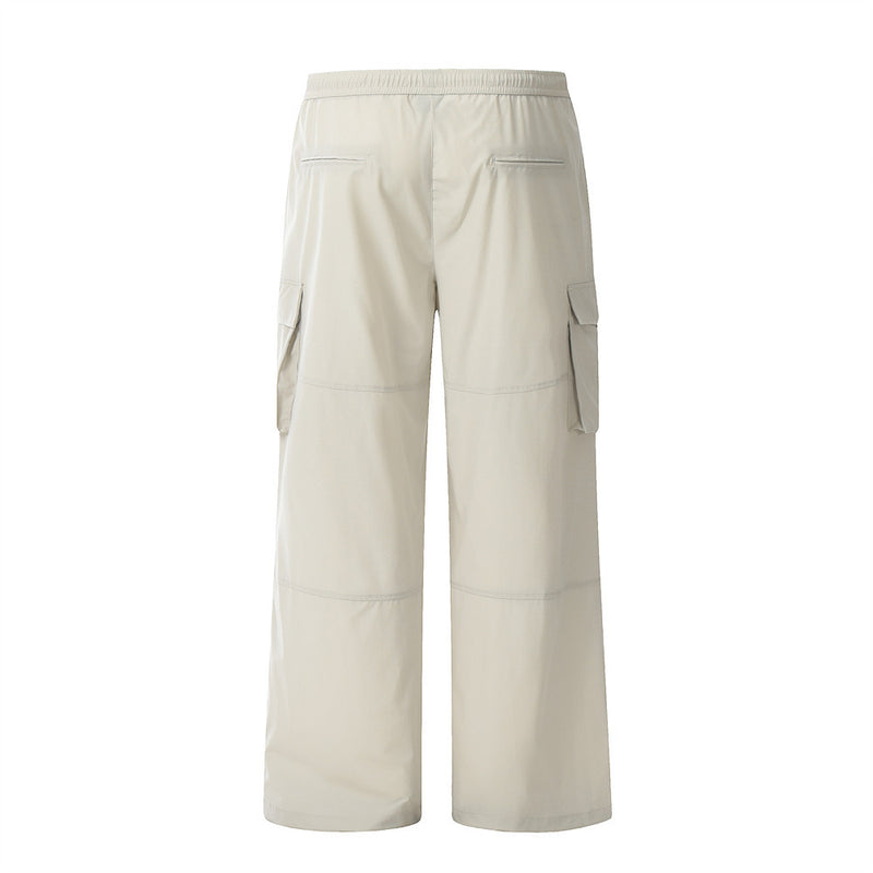 Men Sweatpants Multi-Pocket Straight Casual Trousers Quick-Drying Sports Paratrooper Pants