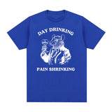 Day Drinking Pain Shrinking Vintage Rat Drawing T Shirt