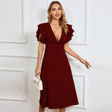 Women Dress Spring/Summer V-neck Sexy Backless Long Dress