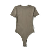Women Tops Summer round Neck Short Sleeves Jumpsuit