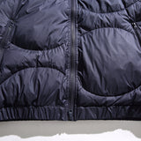 Unisex Winter Cotton Coat Stand Collar down Vintage Printed down Jacket