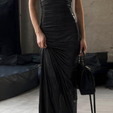 Women Dresses Winter U-Neck Slim-Fit Suspenders Dress