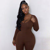 Women Jumpsuit Spring and Autumn Long Sleeve Slim Fit Hip Raise Jumpsuit