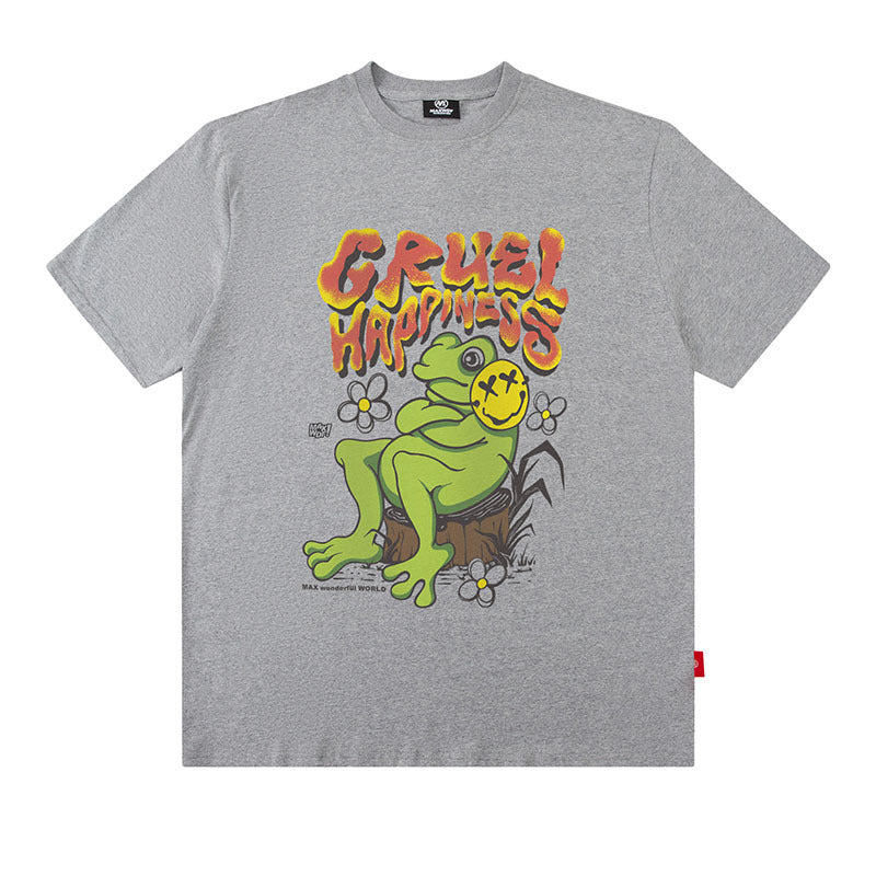 Men's T Shirt Hip Hop Cartoon Printed Short-Sleeved T-shirt Oversize for Men and Women