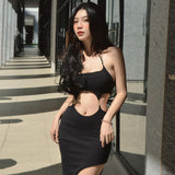 Women Dresses Summer Sexy Backless Hollow Slim Fit Dress