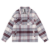 Unisex Jacket Autumn Brushed Plaid Coat