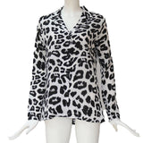 Women T-shirt Shirt Autumn Sexy Leopard Print Chiffon Shirt Women's Shirt OL
