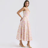 Women Dresses Floral Skirt Sling Summer Two-Piece Set Dress