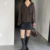 Women Knitted Two-Piece Set Autumn Two-Piece Solid Color Short Vest Top Suit Z809