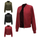 Women's Trench Coat Spring and Autumn Bomber Jacket Women's Zipper Decorations Rib-Knit Cuff Quilted Women's Jacket
