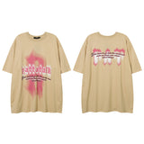 Men T Shirt Alphabet Graffiti Print Couple Short Sleeve T-shirt