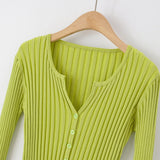 Women Sweater Knitwear V-neck Long-Sleeve Knitwear Spring and Autumn Thin Cardigan Sweater