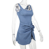 Women Dresses Spring Short Skirt Denim Dress (Csm202403)