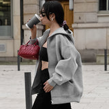 Women Trench Coat Knitted Hooded Baseball Uniform Women's Coat
