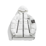Unisex Winter Cotton Coat Zipper Decorations Hooded Cotton Coat Vintage Loose and Warm Cotton Coat