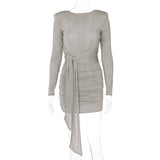 Women Dresses Long Sleeve Sexy Backless Dress