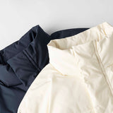 Unisex Winter Cotton Coat Pocket Decoration Stand-up Collar down Jacket Retro Loose and Warm down Jacket