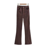 Women Sweatpants Autumn and Winter Corduroy Bell-Bottom Pants Casual Pants Trousers