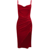 Women Dresses Retro Slit Sling Dress Long Dress