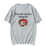 Funny Apple Cat Meme T-Shirt You Are Such A Peach Print