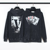 Vlone Hoodie V playing card pattern