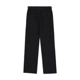 Men Sweatpants Cargo Straight-Leg Trousers Men's Zipper Pocket Loose Wide Leg Pants