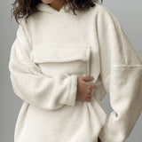 Women Trench Coat Cashmere Hoodie Coat Autumn and Winter Leisure