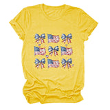 T-shirt bow star print crew neck short sleeve