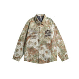 Unisex Jacket Embroidered Jacket Men's Loose Casual Polo Collar Coat