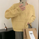 Women Knitwear Autumn Hollow out Sweater Knitted Cardigan