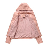 Red Leather Jacket Fall Winter Hooded Leather Women's Detachable Hat Long-Sleeve Zipper Fleece-Lined Wallet